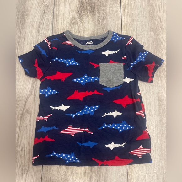 Old Navy Other - Old Navy Boys 4t Patriotic Shark Shirt